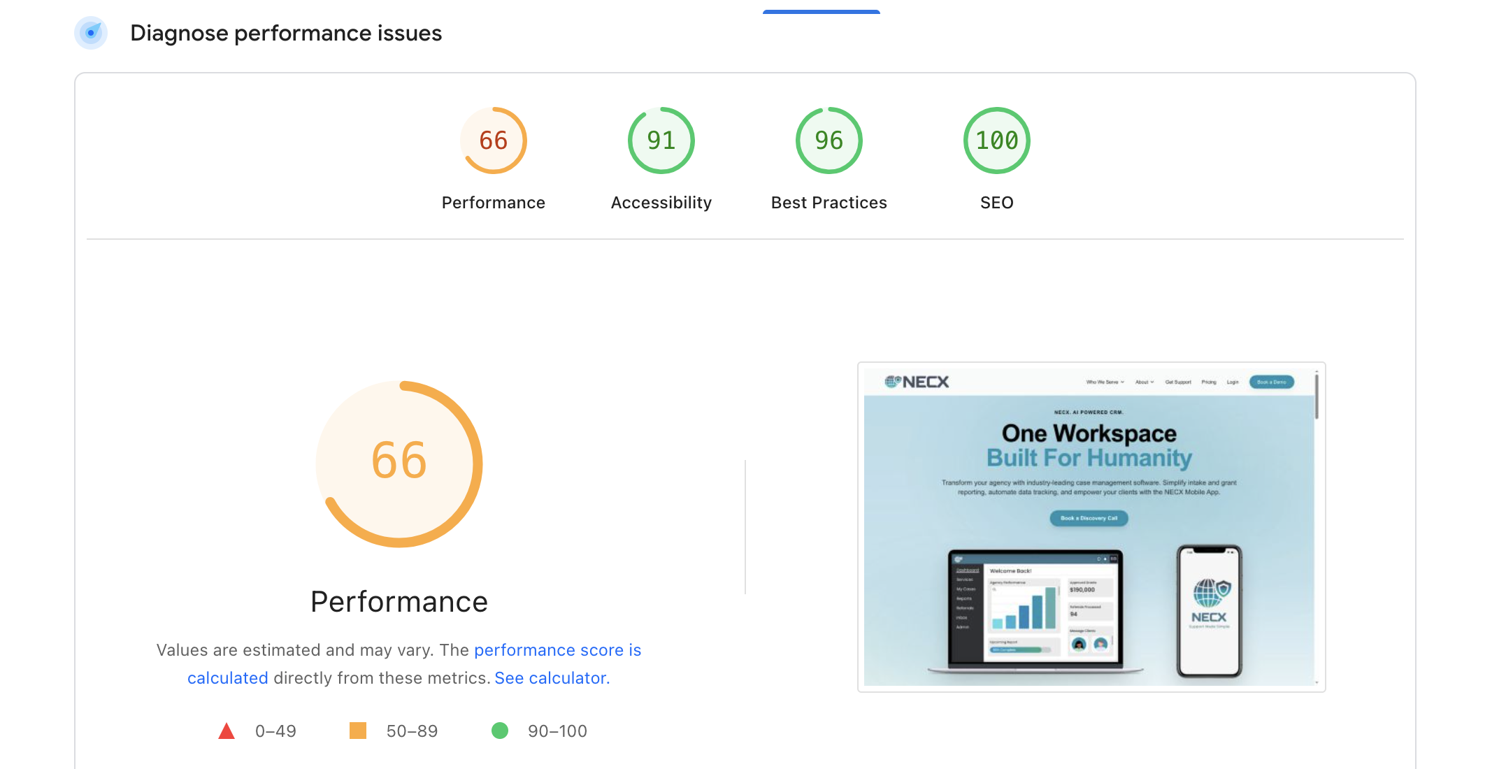 PageSpeed Before